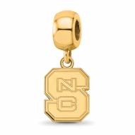 North Carolina State Wolfpack Sterling Silver Gold Plated Small Dangle Bead