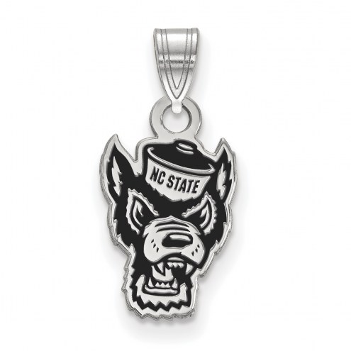 North Carolina State Wolfpack Sterling Silver Small Enameled Pendant