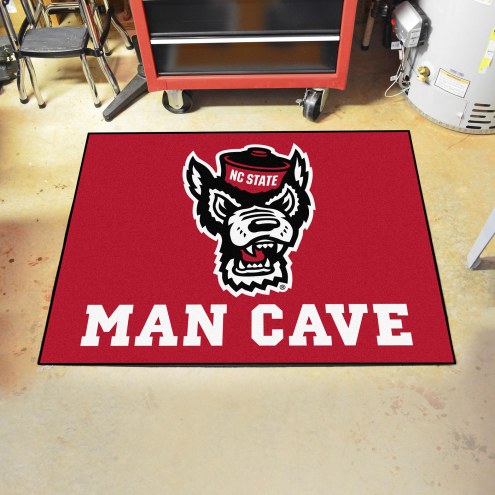 North Carolina State Wolfpack Wolf Head Man Cave All-Star Rug