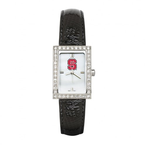North Carolina State Wolfpack Women's Allure Black Leather Watch