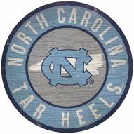 North Carolina Tar Heels 12" Circle with State Sign