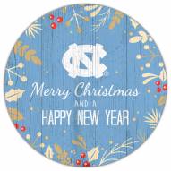 North Carolina Tar Heels 12" Merry Christmas & Happy New Year Sign