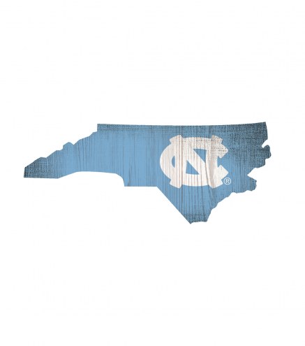 North Carolina Tar Heels 12&quot; Team Color Logo State Sign