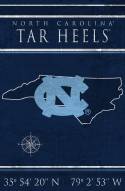 North Carolina Tar Heels 17" x 26" Coordinates Sign