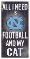 North Carolina Tar Heels 6" x 12" Football & My Cat Sign