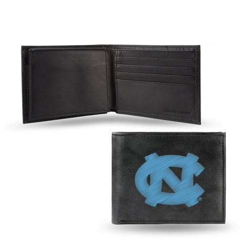 North Carolina Tar Heels College Embroidered Leather Billfold Wallet