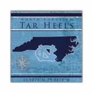 North Carolina Tar Heels Coordinates 10" x 10" Sign