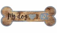 North Carolina Tar Heels Dog Bone Wood Sign