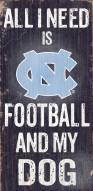 North Carolina Tar Heels Football & Dog Wood Sign