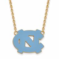 North Carolina Tar Heels Sterling Silver Gold Plated Large Pendant Necklace