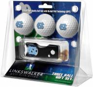 North Carolina Tar Heels Golf Ball Gift Pack with Spring Action Divot Tool