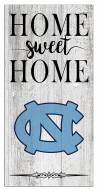 North Carolina Tar Heels Home Sweet Home Whitewashed 6" x 12" Sign