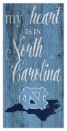 North Carolina Tar Heels My Heart State 6" x 12" Sign