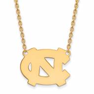North Carolina Tar Heels NCAA Sterling Silver Gold Plated Large Pendant Necklace