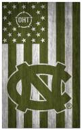 North Carolina Tar Heels OHT Military Green Flag 11" x 19" Sign