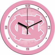 North Carolina Tar Heels Pink Wall Clock