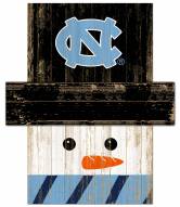 North Carolina Tar Heels Snowman Head Sign