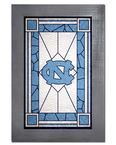 North Carolina Tar Heels Stained Glass with Frame