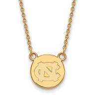 North Carolina Tar Heels Sterling Silver Gold Plated Small Pendant Necklace