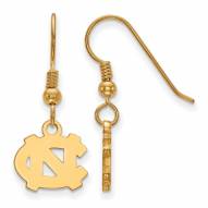 North Carolina Tar Heels Sterling Silver Gold Plated Extra Small Dangle Earrings