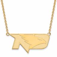 North Dakota Fighting Hawks Sterling Silver Gold Plated Large Pendant Necklace