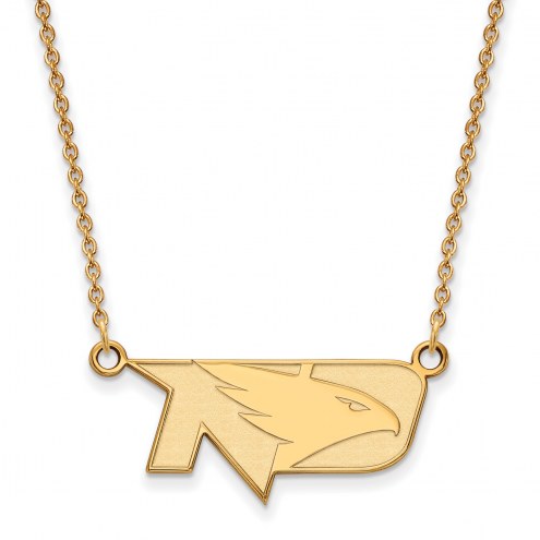 North Dakota Fighting Hawks Sterling Silver Gold Plated Small Pendant Necklace