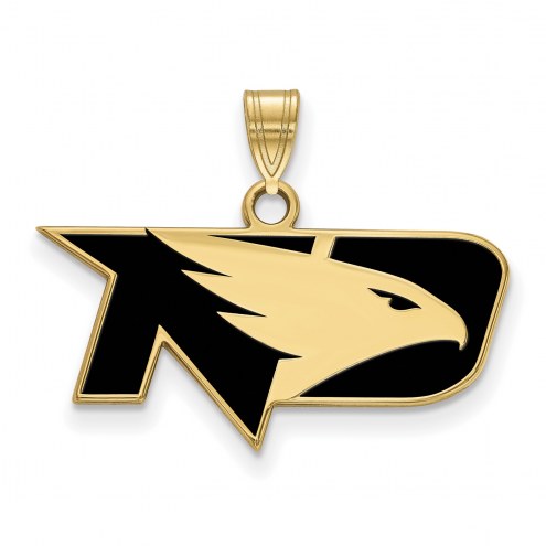 North Dakota Fighting Hawks Sterling Silver Gold Plated Small Pendant