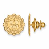North Dakota Fighting Hawks Sterling Silver Gold Plated Crest Lapel Pin