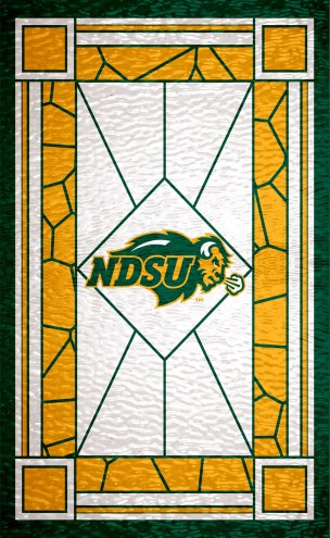North Dakota State Bison 11&quot; x 19&quot; Stained Glass Sign