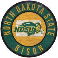 North Dakota State Bison 12" Circle with State Sign