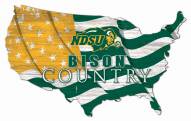 North Dakota State Bison 15" USA Flag Cutout Sign