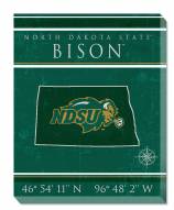 North Dakota State Bison 16" x 20" Coordinates Canvas Print