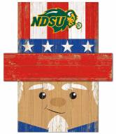 North Dakota State Bison 19" x 16" Patriotic Head