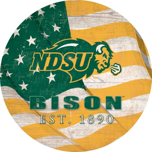 North Dakota State Bison 24&quot; Team Color Flag Circle Sign