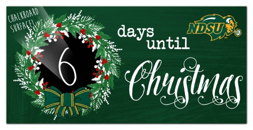 North Dakota State Bison 6&quot; x 12&quot; Chalk Christmas Countdown Sign