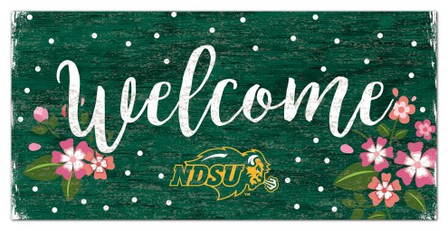 North Dakota State Bison 6&quot; x 12&quot; Floral Welcome Sign