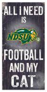 North Dakota State Bison 6" x 12" Football & My Cat Sign