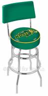 North Dakota State Bison Chrome Double Ring Swivel Barstool with Back