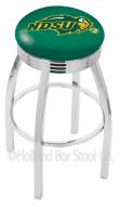 North Dakota State Bison Chrome Swivel Barstool with Ribbed Accent Ring