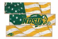 North Dakota State Bison Flag 3 Plank Sign