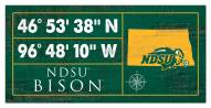 North Dakota State Bison Horizontal Coordinate 6" x 12" Sign