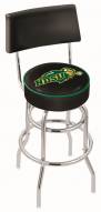 North Dakota State Bison NCAA Chrome Double Ring Swivel Barstool with Back
