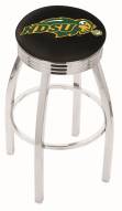 North Dakota State Bison NCAA Chrome Swivel Barstool with Ribbed Accent Ring