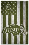 North Dakota State Bison OHT Military Green Flag 11" x 19" Sign