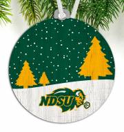 North Dakota State Bison Snow Scene Ornament