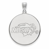 North Dakota State Bison Sterling Silver Extra Large Disc Pendant