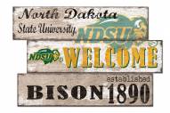 North Dakota State Bison Welcome 3 Plank Sign
