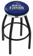 North Florida Ospreys Black Swivel Barstool with Chrome Accent Ring
