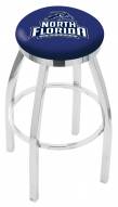 North Florida Ospreys Chrome Swivel Bar Stool with Accent Ring