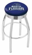 North Florida Ospreys Chrome Swivel Barstool with Ribbed Accent Ring